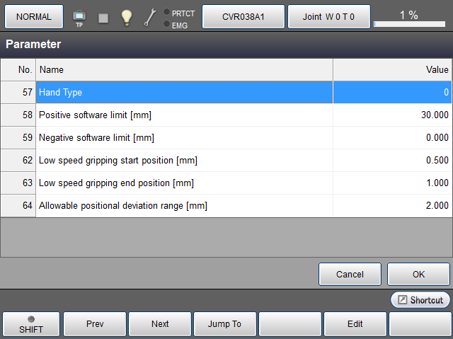 夹治具参数设定视窗