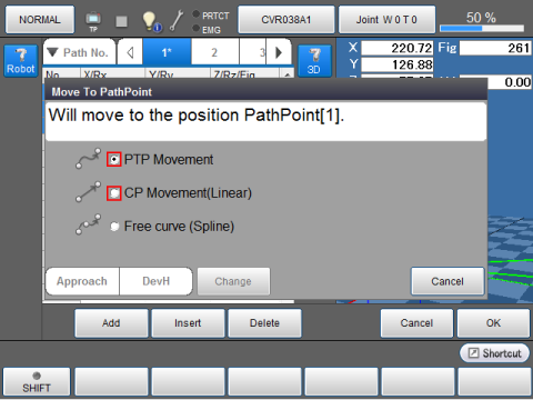 路径点指定移动画面