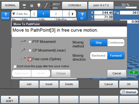 路径点指定移动画面